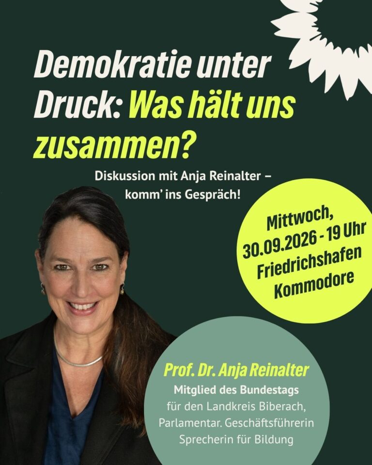 Demokratie unter Druck – Was hält uns zusammen? Diskussion mit Anja Reinalter, MdB